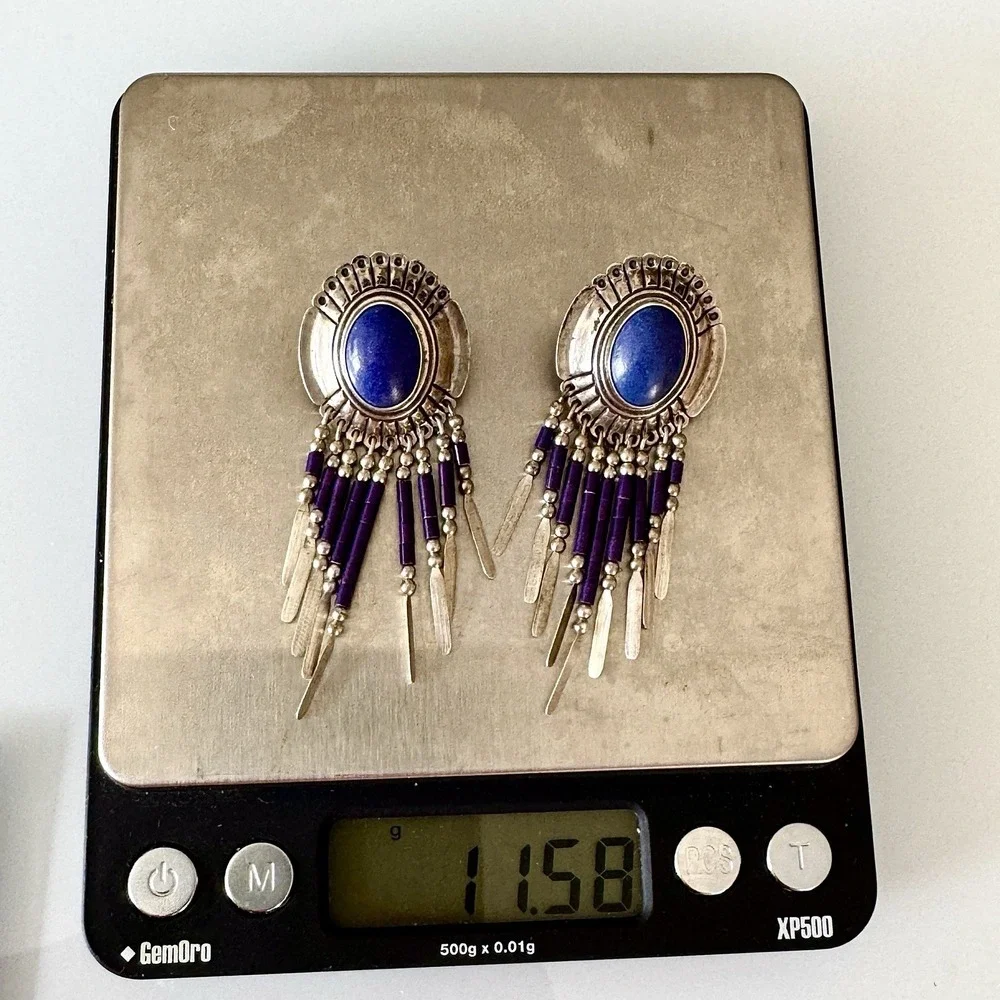 Handmade Sterling Silver Jewelry signed earrings